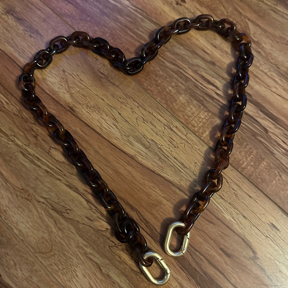 Clare V. Shouder Strap - Tortoise Mini Resin